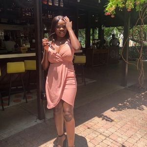 Pink spaghetti strap dress